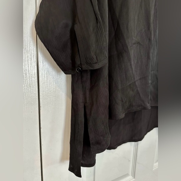 NWT Eileen Fisher Black Textured Cupro Round Neck Top size XL - Picture 5 of 7